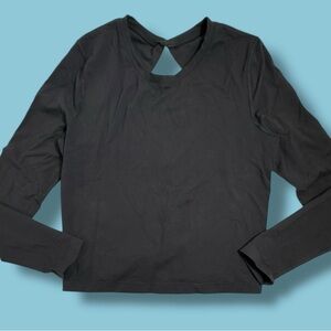 Lululemon Open Back Up Long Sleeve Luon Heather Gray 8